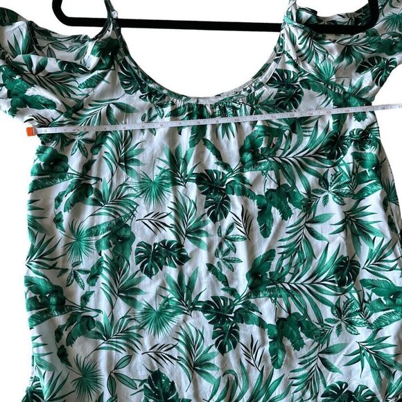 Brand New Solitare Swim Floral Palm Leaf Beach Cover Up Cold Shoulder Dress Wome - Picture 6 of 9